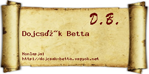 Dojcsák Betta névjegykártya